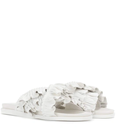 Shop Simone Rocha Leather Slip-on Sandals In Ivory
