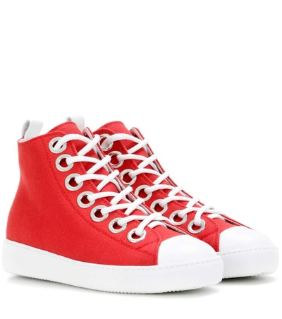 N°21 Embellished High-top Sneakers In Red