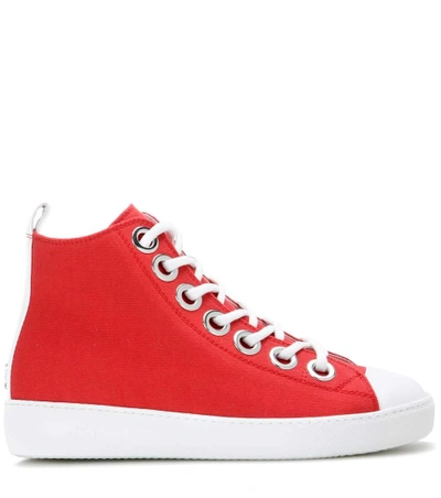 Shop N°21 Embellished High-top Sneakers In Red