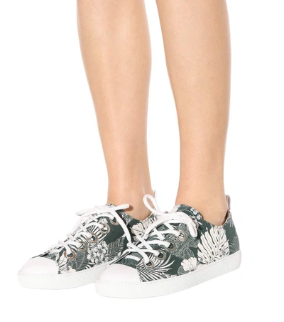 Shop N°21 Printed Sneakers In Green