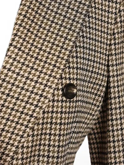 Max Mara Houndstooth-pattern Double-breasted Blazer In Multi