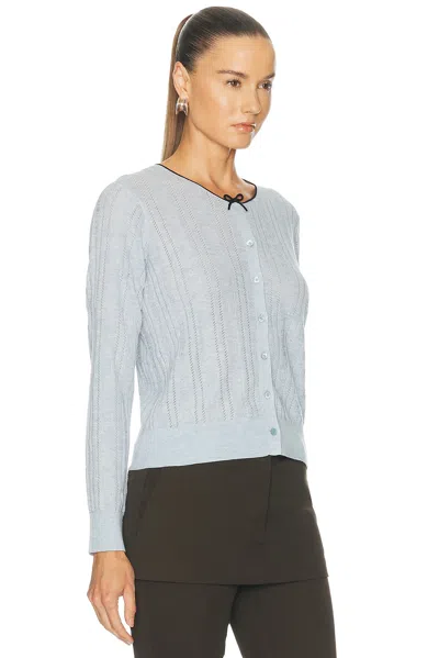 Acne Studios Kween Silk Wool Cardigan In Blue