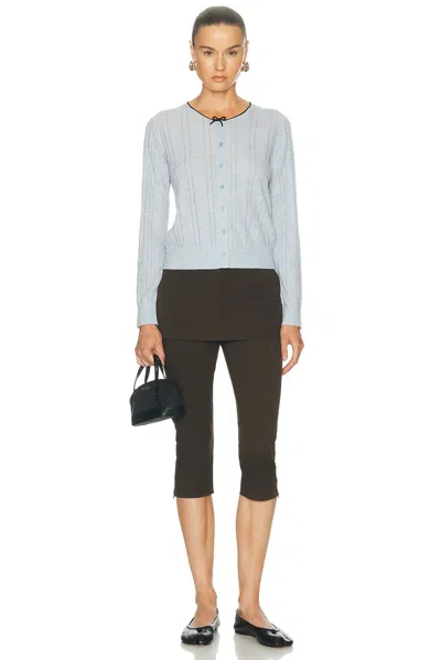 Acne Studios Kween Silk Wool Cardigan In Blue