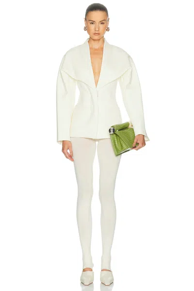 Jacquemus Chale Wool Blend Single Breasted Jacket In White