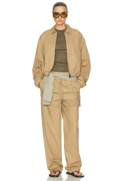 Essentials Pleat Front Drawstring Pant In Sand