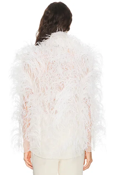 Lapointe Marbled Feathers Jacket In White