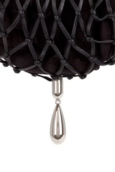 Savette Macrame Pouch Bag In Black