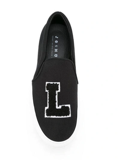Shop Joshua Sanders 'la' Patch Slip-on Sneakers - Black