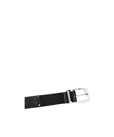 Pinko Leather Belt With Rectangular Studs, 3 Cm In Black