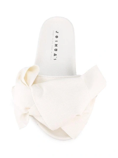 Shop Joshua Sanders Gathered Fabric Slides In White