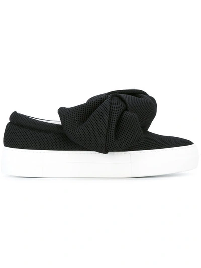 Joshua Sanders Ruched Slip-on Sneakers  In Black