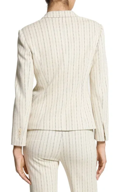 Theory Shrunken Three-button Blazer In Striped Crepe Jersey