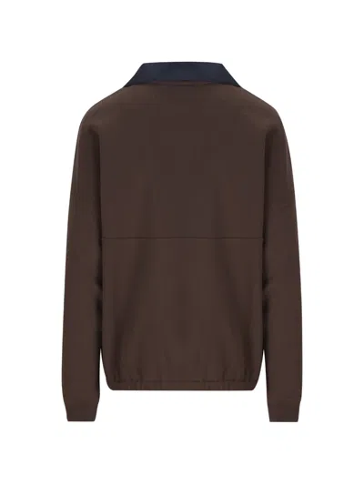 Loewe Drawstring-collar Elasticated-hem Sweater In Brown
