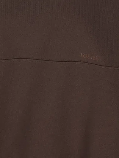 Loewe Drawstring-collar Elasticated-hem Sweater In Brown