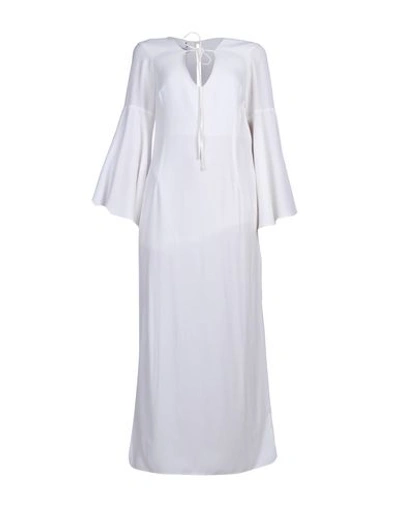 Dondup Long Dress In White