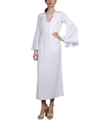 Shop Dondup Long Dress In White