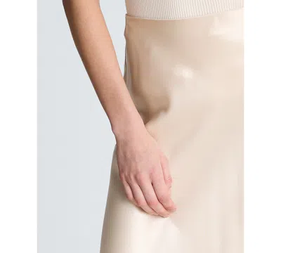 Kenneth Cole Pull-on Side Slit Midi Skirt In Gray