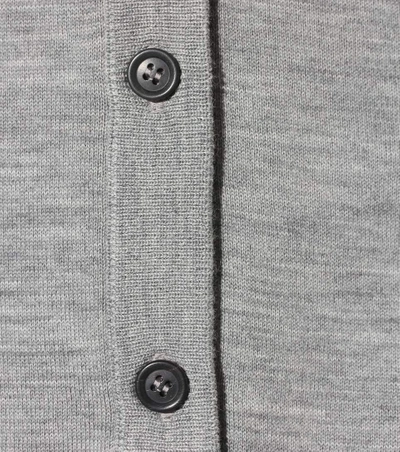 Shop Prada Wool Cardigan In Grey