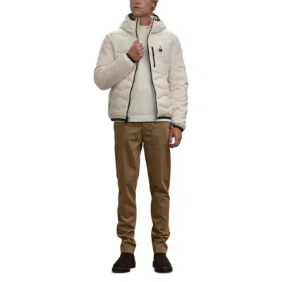 Blauer White Polyamide Shell Men's Jacket In White