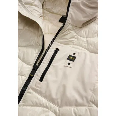 Blauer White Polyamide Shell Men's Jacket In White