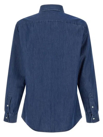 Brunello Cucinelli Blue Regular Solid Shirt In Blue