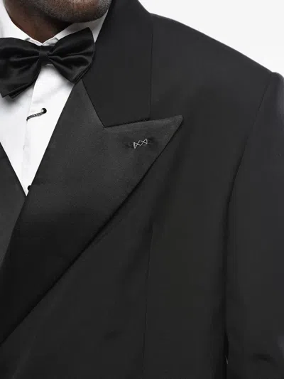 Givenchy Double-breasted Satin-lapel Blazer In Black
