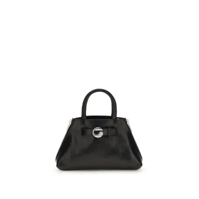 Coperni Structured Shoulder Bag Circular Clasp In Black