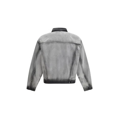 Diesel Gray Medium-light Skeleton Denim Trucker Jacket In Gray