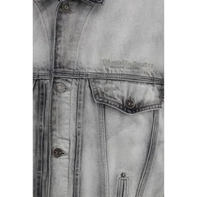 Diesel Gray Medium-light Skeleton Denim Trucker Jacket In Gray