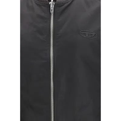Diesel Brown Polyamide Sleeveless Jacket In Brown