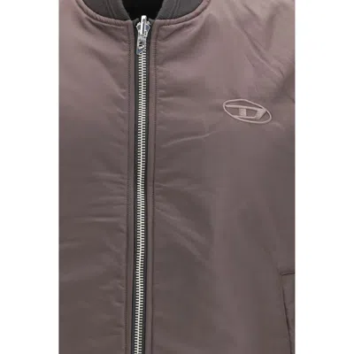 Diesel Brown Polyamide Sleeveless Jacket In Brown