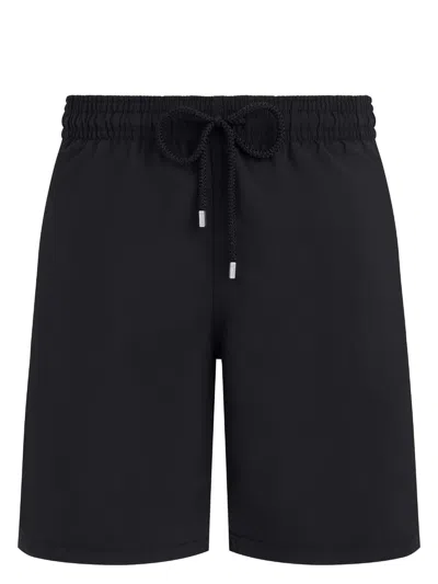 Vilebrequin Men Micro-perforated Ultra-light And Packable Swim Trunks Solid In Black