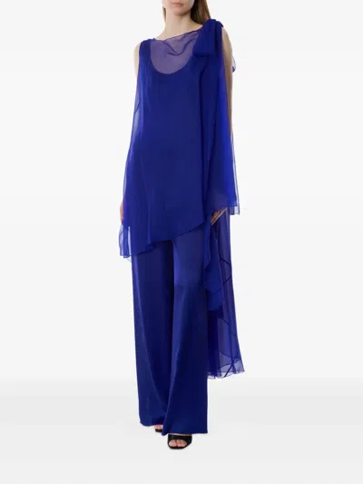 Alberta Ferretti Alberta Ferreti Silk Jumpsuit In Blue