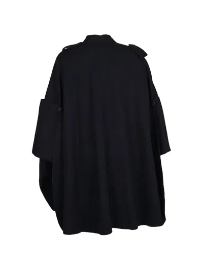 Valentino Button Double-breasted Coat In Blue