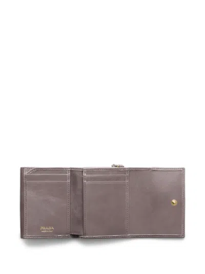 Prada Small Triangle-logo Wallet In Brown