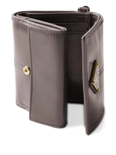 Prada Small Triangle-logo Wallet In Brown