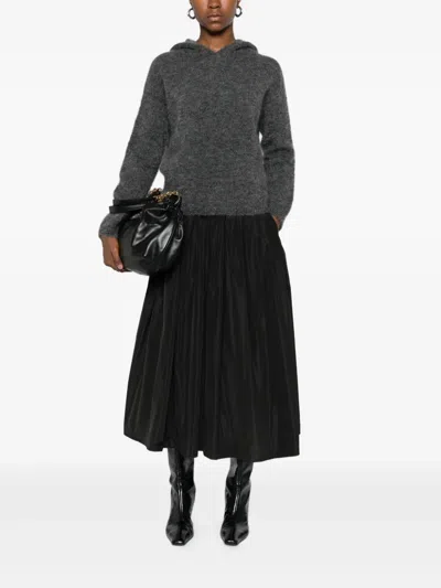 S Max Mara 후드 텍스처 후디 In Black