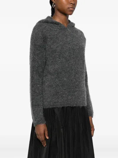 S Max Mara 후드 텍스처 후디 In Black