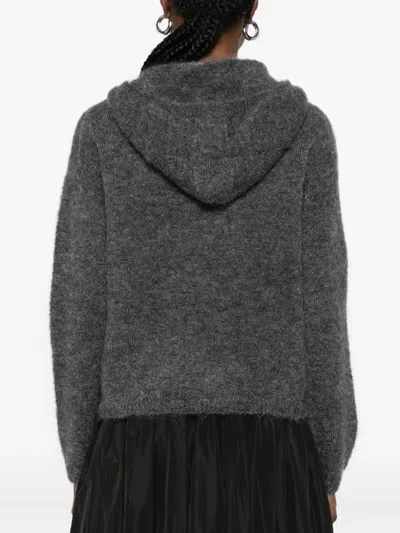S Max Mara 후드 텍스처 후디 In Black