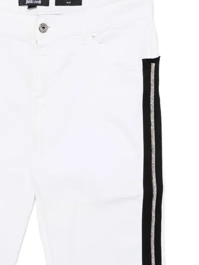Just Cavalli 스트라스 장식 진 In White