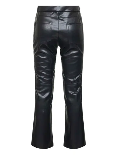 S Max Mara Flared Pants In Eco-leather In Black