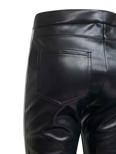S Max Mara Flared Pants In Eco-leather In Black