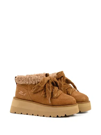 Karl Lagerfeld Skylar Lo Pull On Boot In Brown
