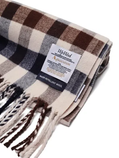 Aquascutum 매크로 클럽 체크 태슬 스카프 In Multi