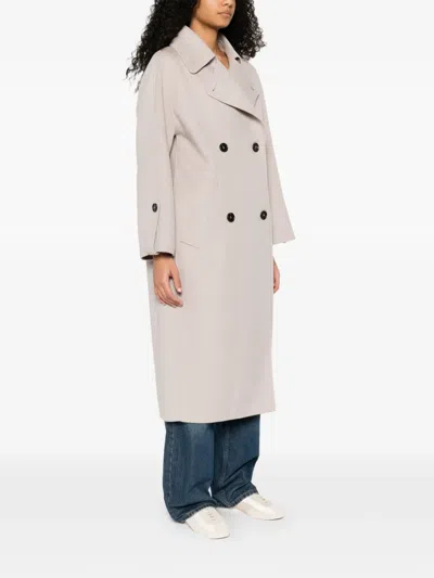 's Max Mara Double-breasted Notched Coat In Neutral