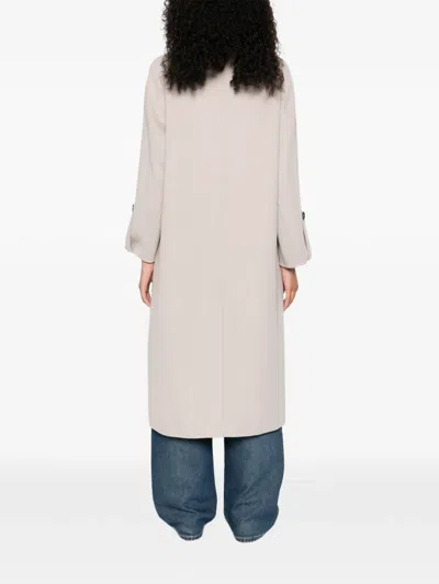's Max Mara Double-breasted Notched Coat In Neutral