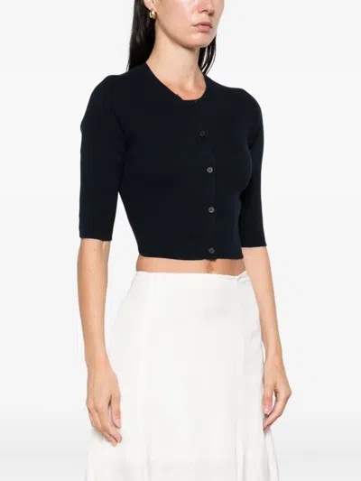 's Max Mara 골지 버튼 가디건 In Black