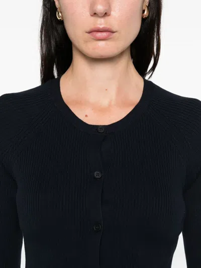 's Max Mara 골지 버튼 가디건 In Black