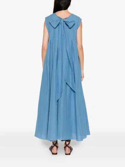 's Max Mara V넥 플리츠 드레스 In Blue
