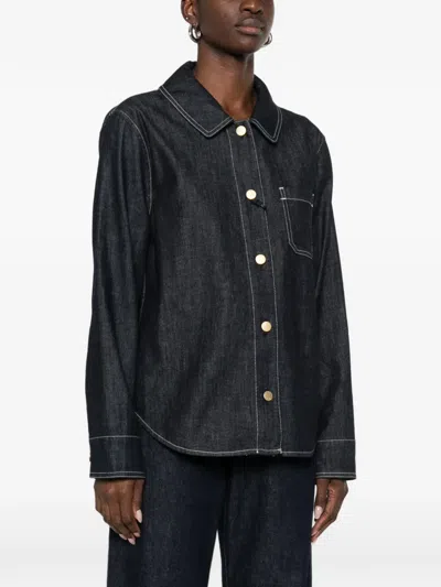 S Max Mara Denim Shirt In Black